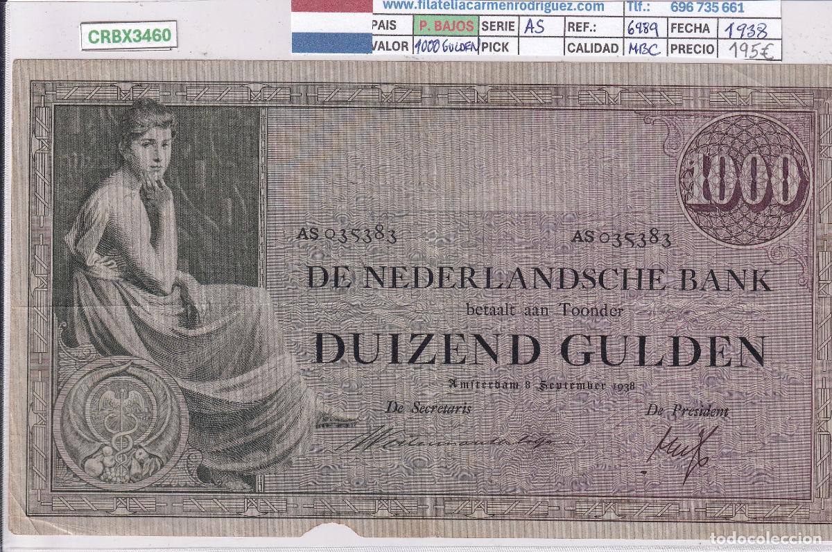 Internationale Banknoten: CRBX3460 BILLETE PAISES BAJOS 1000 GULDEN 1938 SERIEAS MBC