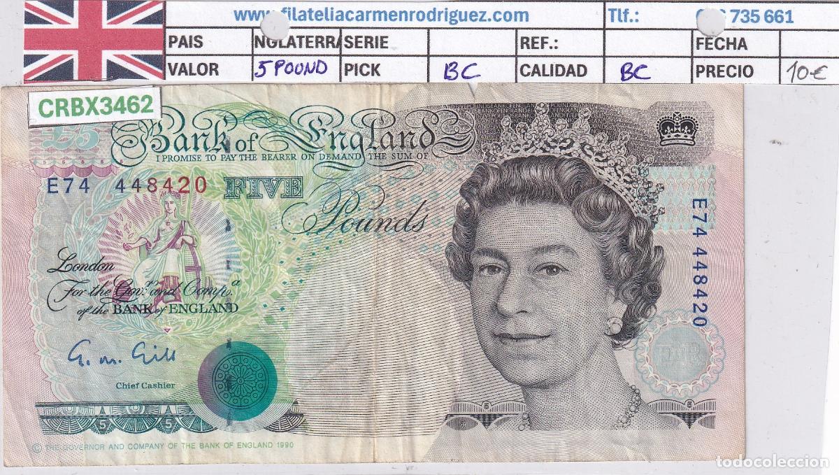 Internationale Banknoten: CRBX3462 BILLETE REINO UNIDO 5 POUND SERIE E74 BC