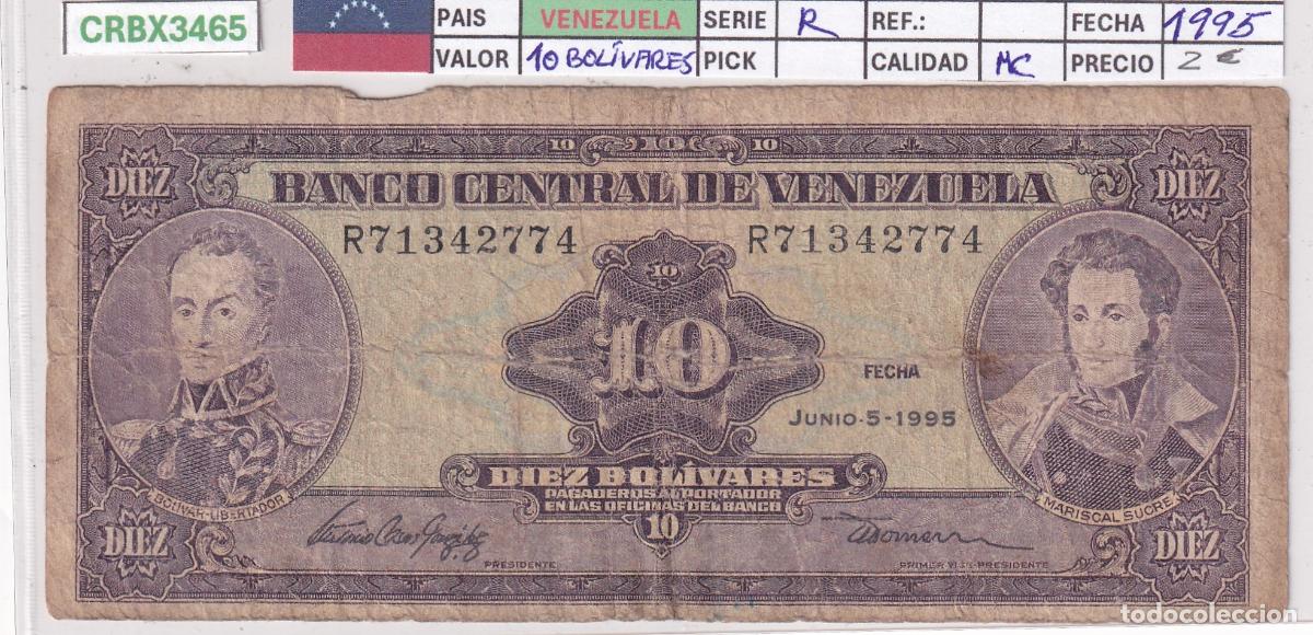 Internationale Banknoten: CRBX3465 BILLETE VENEZUELA 10 BOLIVARES 1995 SERIE R MC