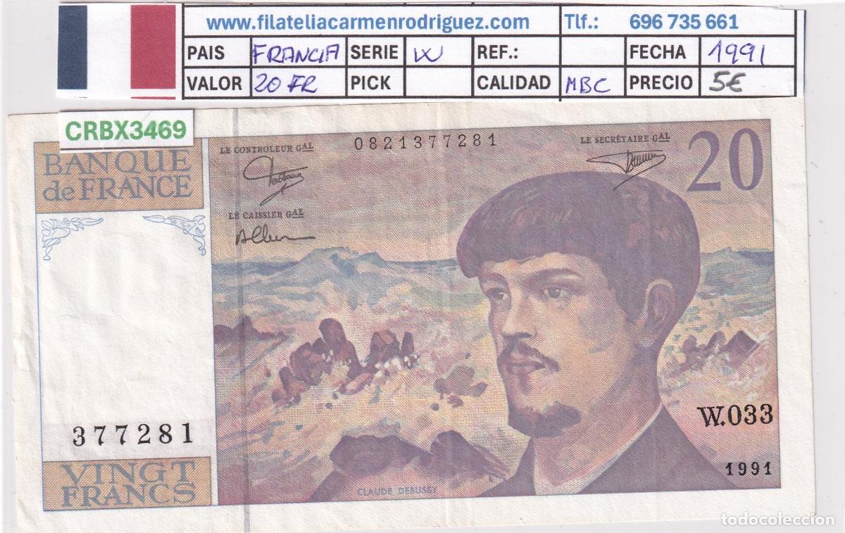 Internationale Banknoten: CRBX3469 BILLETE FRANCIA 20 FRANCOS 1991 SERIE W MBC