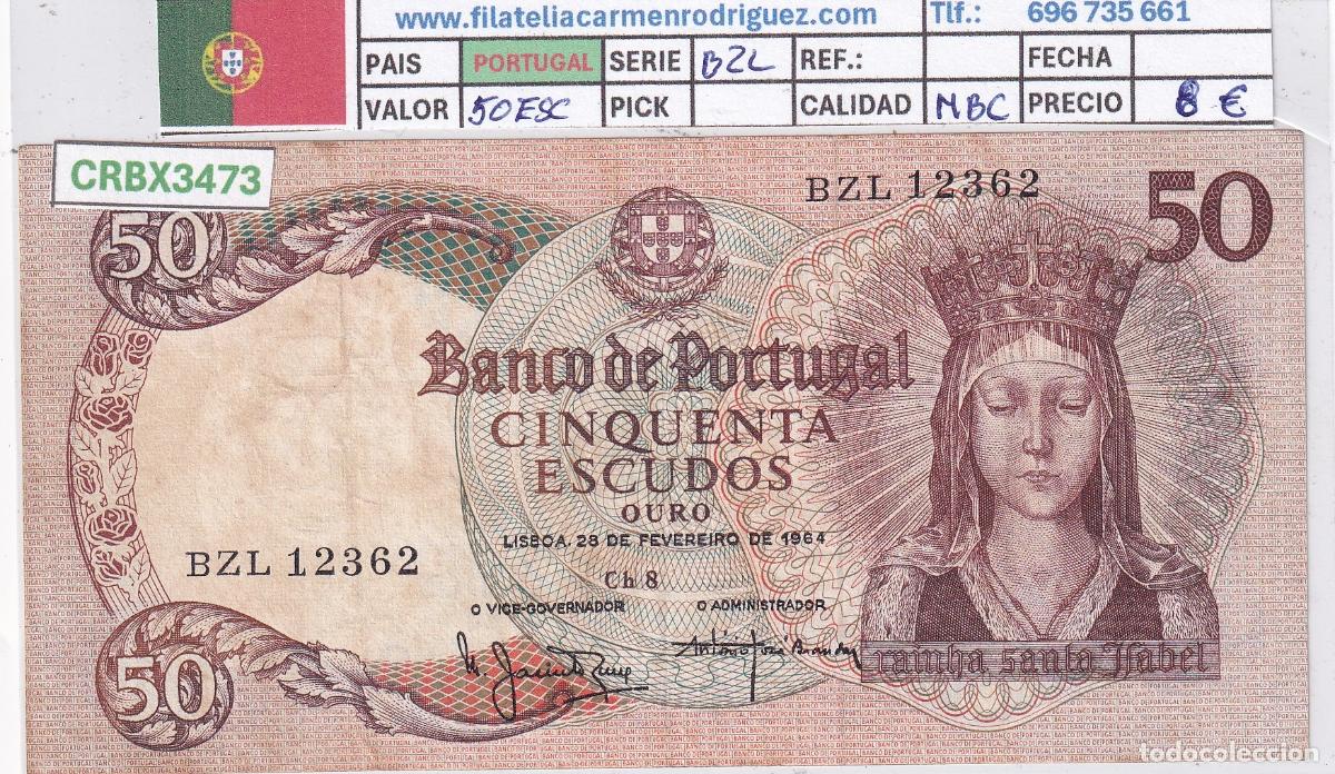 Internationale Banknoten: CRBX3473 BILLETE PORTUGAL 50 ESCUDOS 1964 SERIE BZL MBC