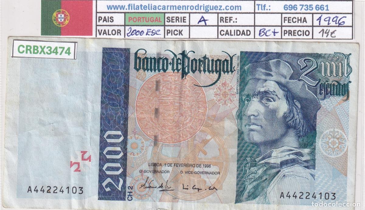 Internationale Banknoten: CRBX3474 BILLETE PORTUGAL 2000 ESCUDOS 1996 SERIE A BC+