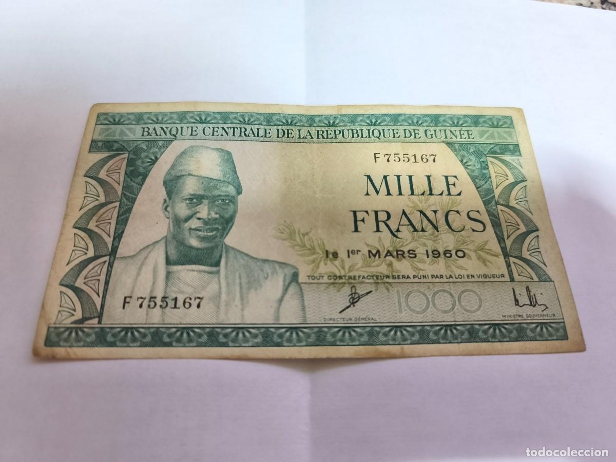 Banconote internazionali: Guinea Rep&uacute;blica 1000francos 1960 F.