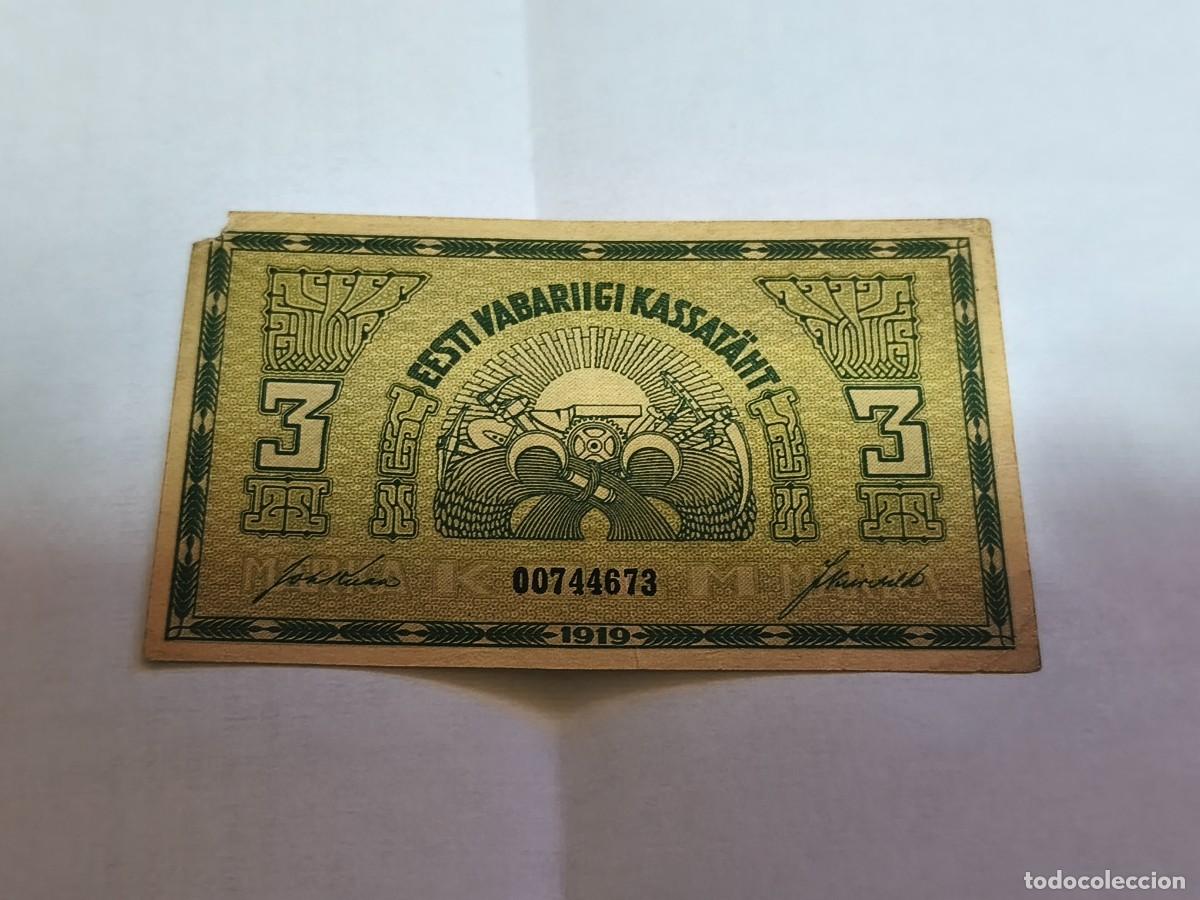 Billetes extranjeros: Estonia 3marcos 1919 VF. - Foto 2