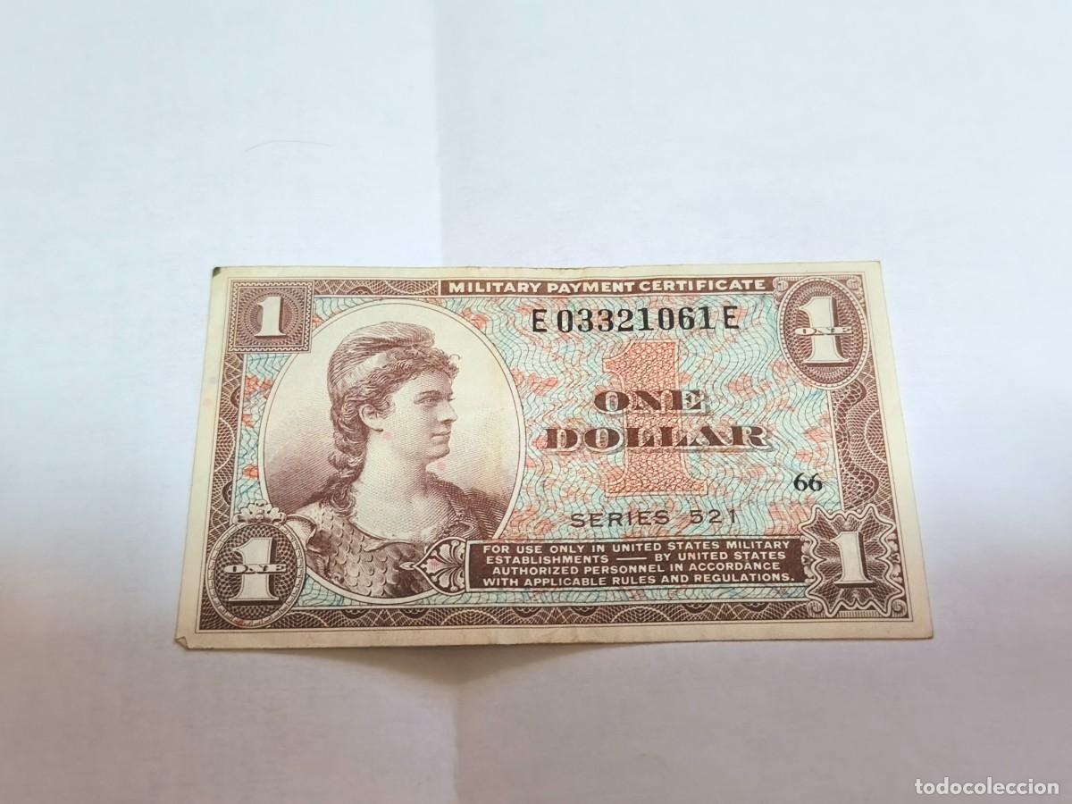 Billetes extranjeros: MPC USA 1dollar series 521.VF.