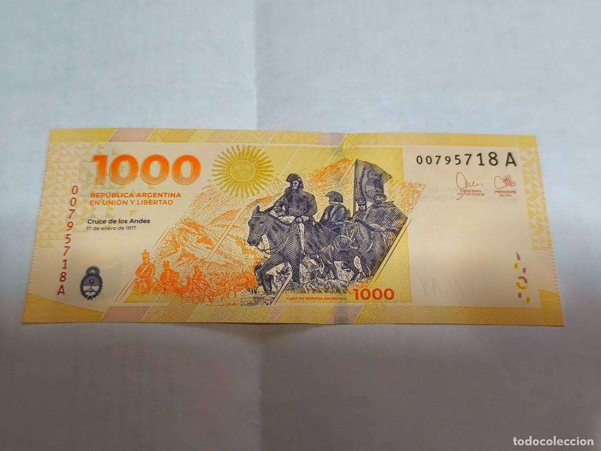 Billetes extranjeros: Argentina 1000pesos UNC. - Foto 2