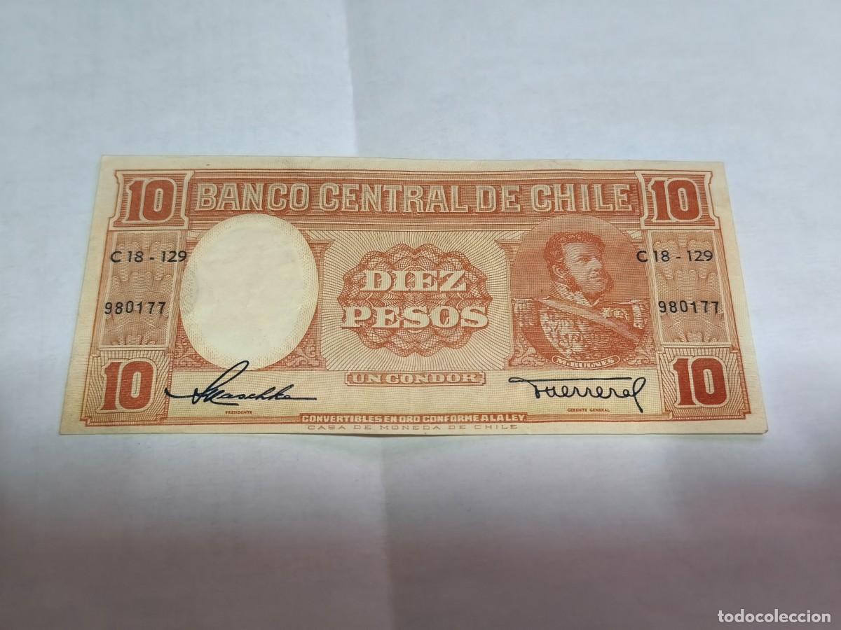 Billetes extranjeros: Chile 10pesos VF Chile.