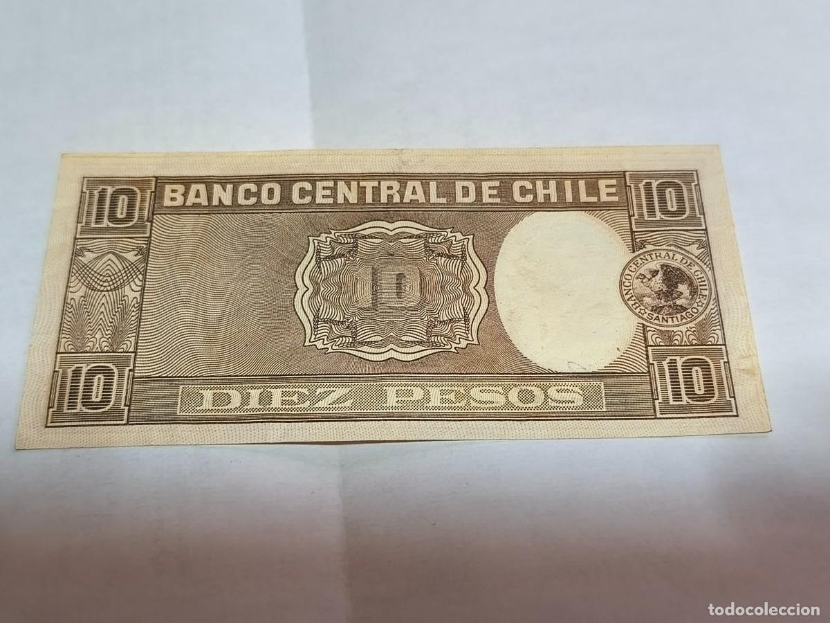 Billetes extranjeros: Chile 10pesos VF Chile. - Foto 2