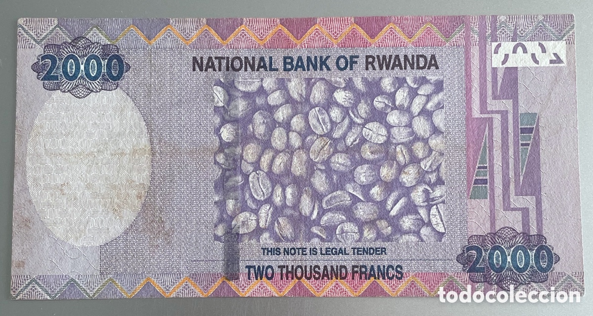 Billetes extranjeros: Ruanda. Rwanda. 2000 francos - Foto 2