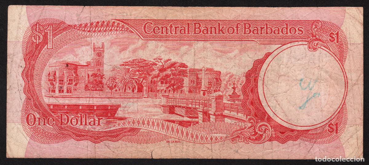 Billetes extranjeros: BARBADOS. 1 $ (1973). Pick 29. - Foto 2