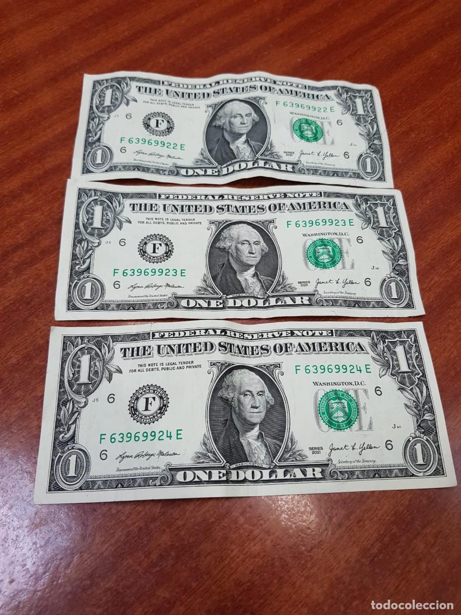Billetes extranjeros: ESTADOS UNIDOS- TRIO DE 1 DOLAR A&Ntilde;O 2021