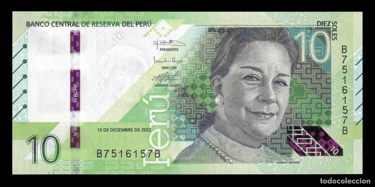 Billetes extranjeros: Per&uacute; 10 Soles Chabuca Granda 2022 Pick 196b Capicua Sc Unc