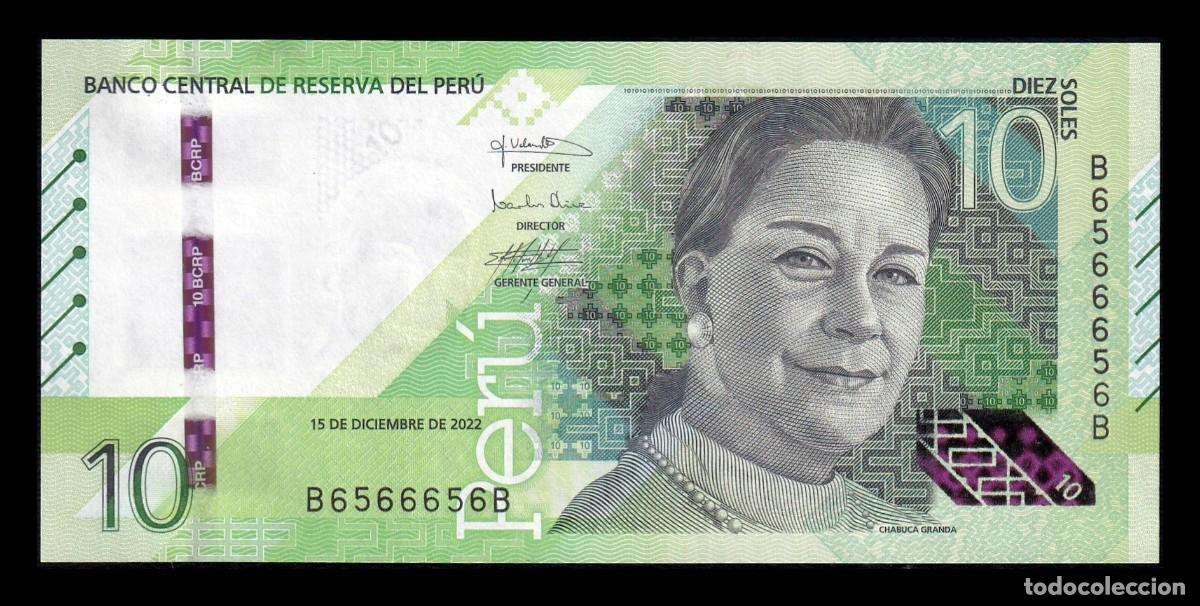 Billetes extranjeros: Per&uacute; 10 Soles Chabuca Granda 2022 Pick 196b Capicua Sc Unc