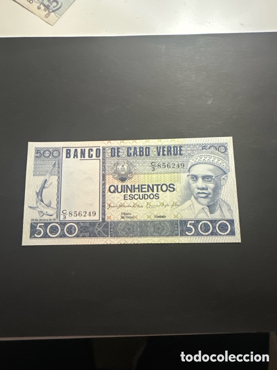 Billetes extranjeros: Billete de Cabo Verde de 500 escudos 1977 sin circular