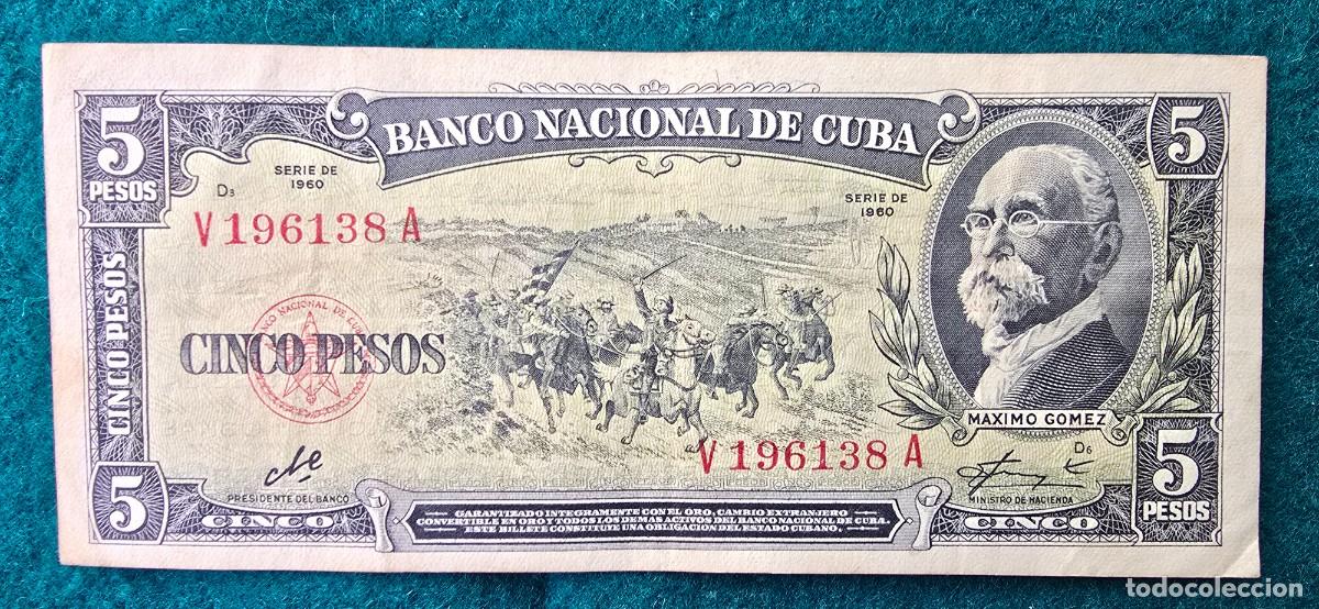 Billetes extranjeros: BILLETE 5 PESOS (1960) CUBA - FIRMADO POR EL CHE GUEVARA - BANCO NACIONAL DE CUBA
