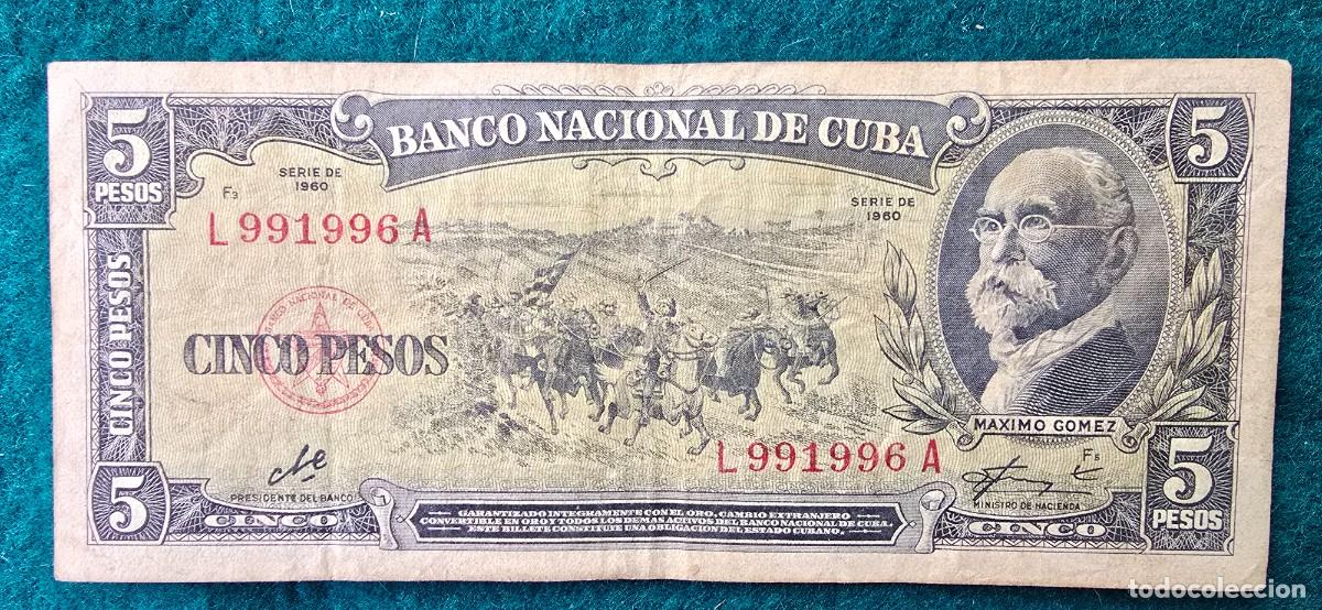 Billetes extranjeros: BILLETE 5 PESOS (1960) CUBA - FIRMADO POR EL CHE GUEVARA - BANCO NACIONAL DE CUBA