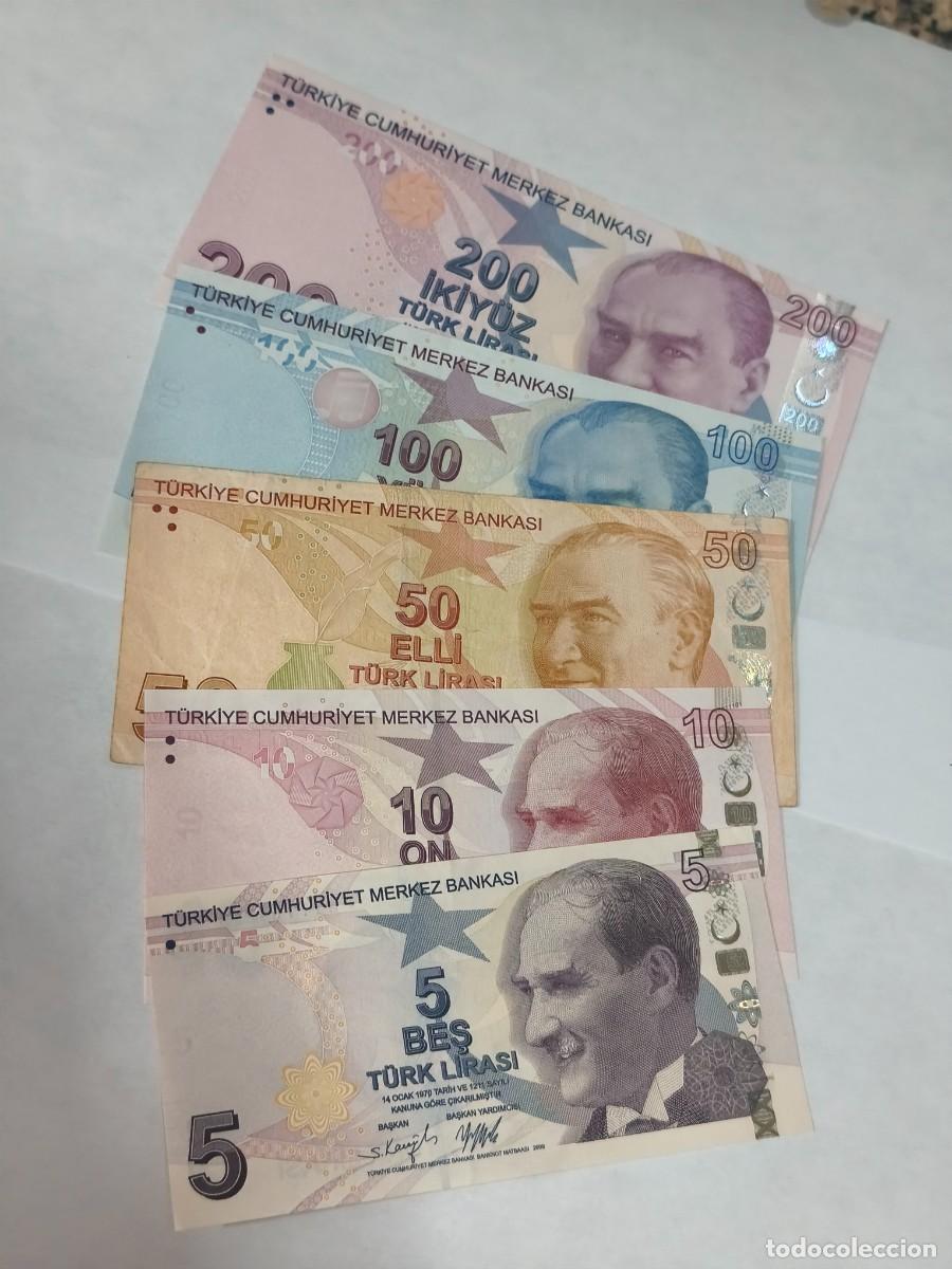 Billetes extranjeros: Turqu&iacute;a 5-200lires VF-UNC. - Foto 1