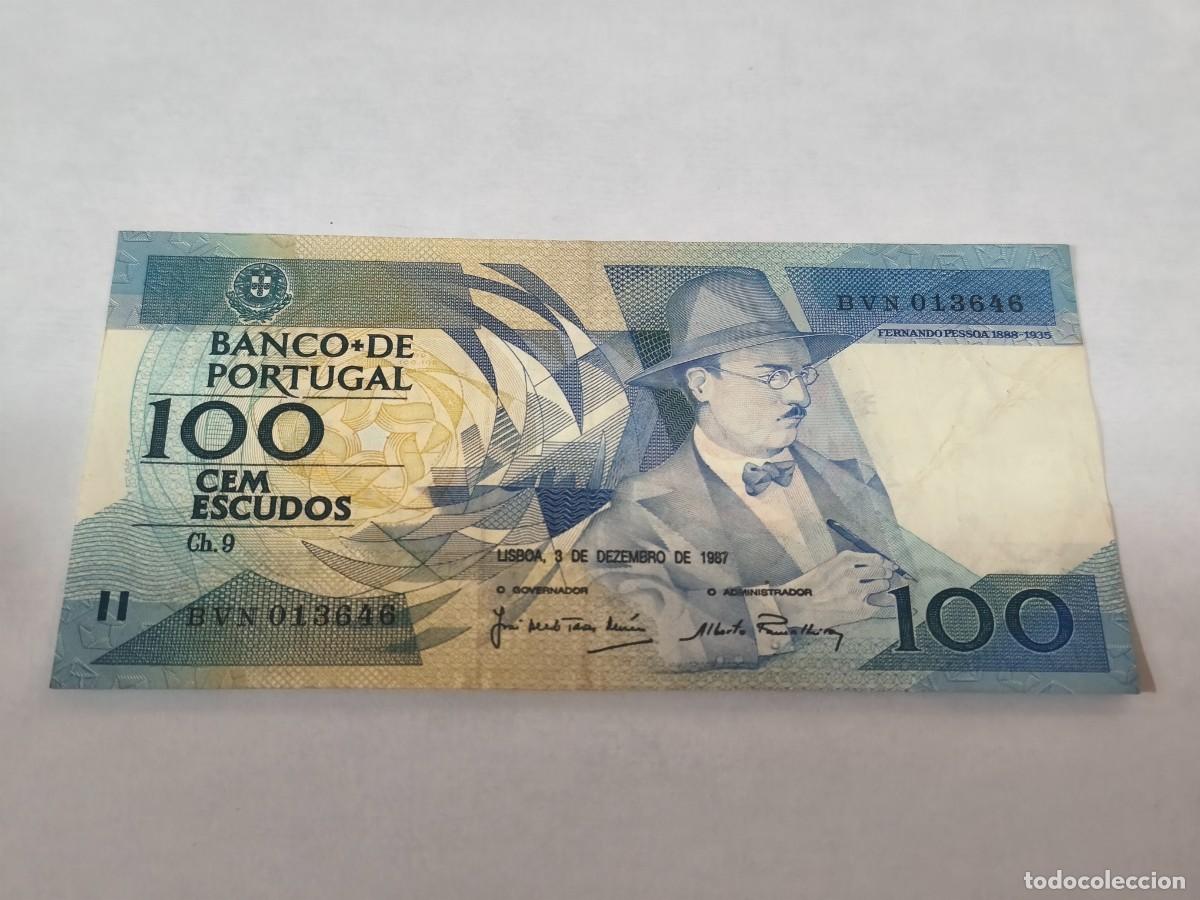 Billetes extranjeros: Portugal 100Escudos 1987 VF.