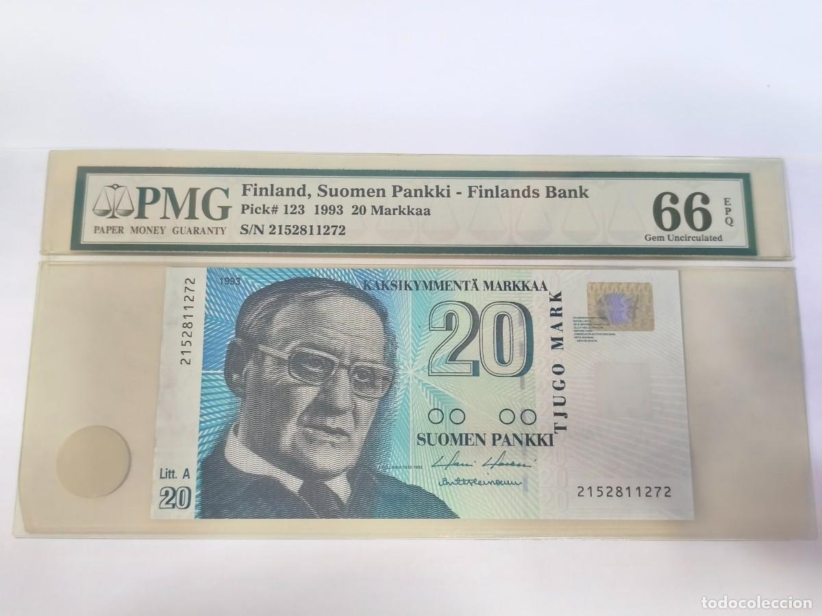 Billetes extranjeros: Finland 20marcos 1993 Pmg-66 - Foto 1