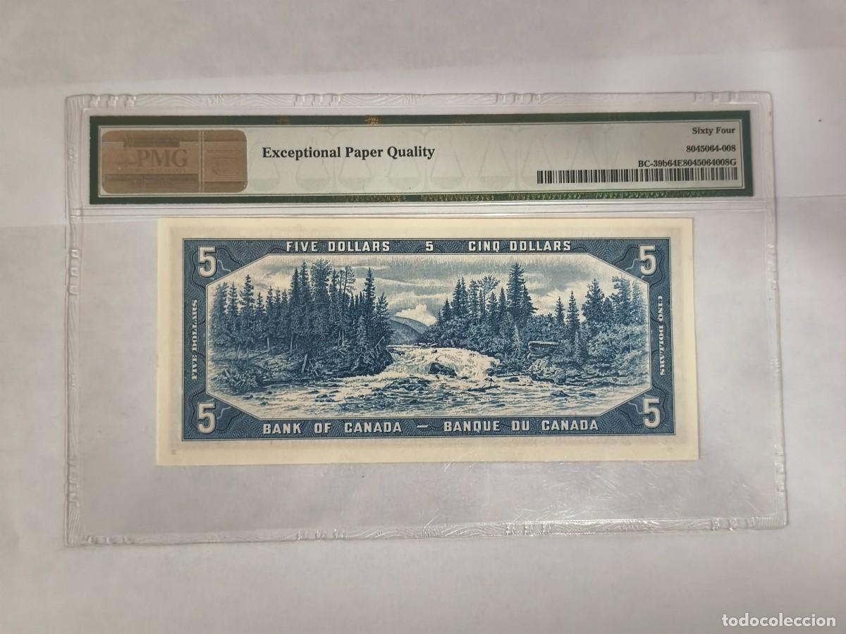 Billetes extranjeros: Canad&aacute; 5dollars 1954 PMG-64 - Foto 2