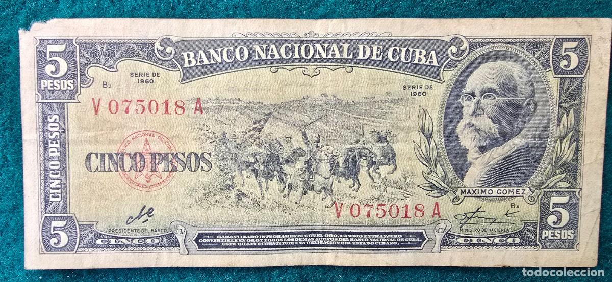 Billetes extranjeros: BILLETE 5 PESOS (1960) CUBA - FIRMADO POR EL CHE GUEVARA - BANCO NACIONAL DE CUBA