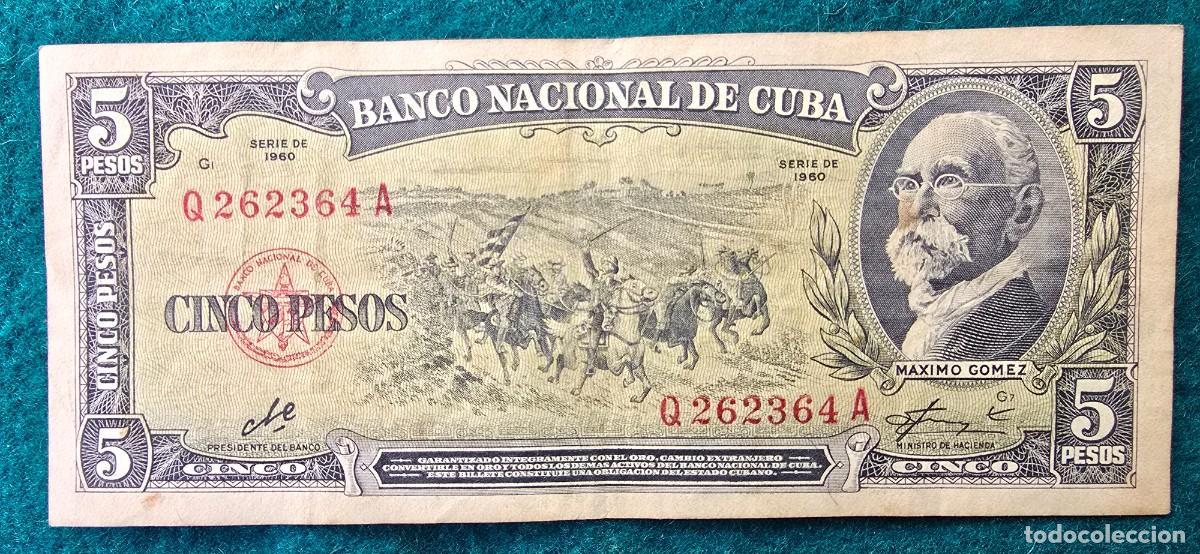 Billetes extranjeros: BILLETE 5 PESOS (1960) CUBA - FIRMADO POR EL CHE GUEVARA - BANCO NACIONAL DE CUBA