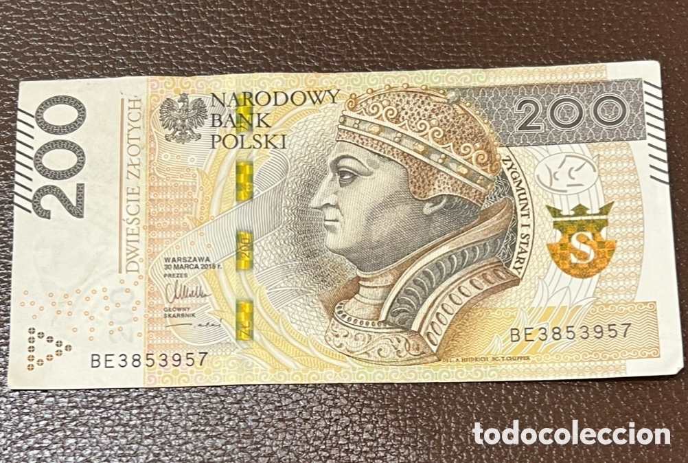 Billetes extranjeros: Billete. Polonia. 200 Esloti. 2015.