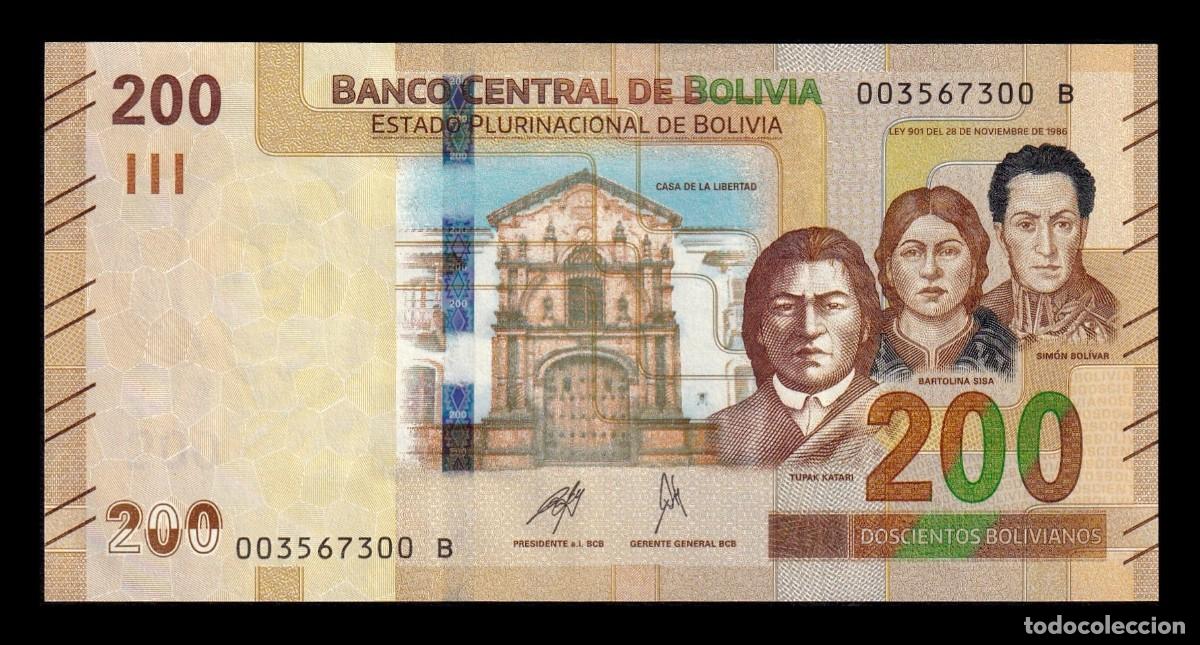 Billetes extranjeros: Bolivia 200 Bolivianos L. 1986 (2024) Pick 252c Sc- aUnc