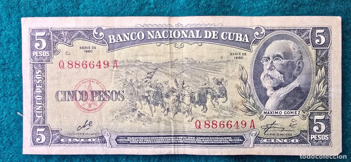 Billetes extranjeros: BILLETE 5 PESOS (1960) CUBA - FIRMADO POR EL CHE GUEVARA - BANCO NACIONAL DE CUBA
