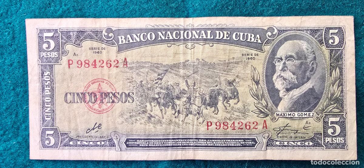 Billetes extranjeros: BILLETE 5 PESOS (1960) CUBA - FIRMADO POR EL CHE GUEVARA - BANCO NACIONAL DE CUBA
