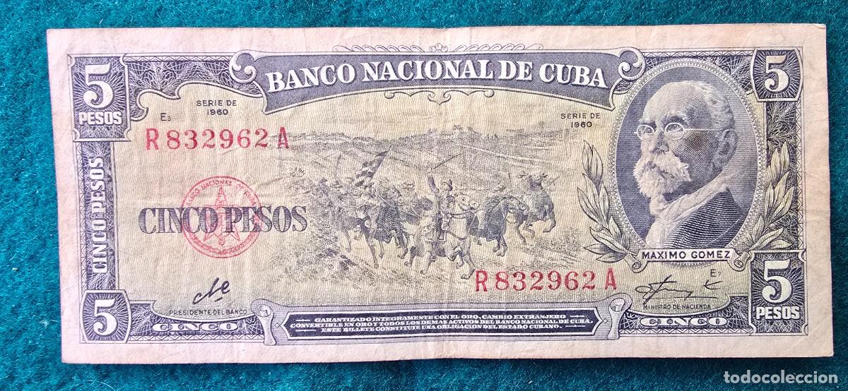 Billetes extranjeros: BILLETE 5 PESOS (1960) CUBA - FIRMADO POR EL CHE GUEVARA - BANCO NACIONAL DE CUBA