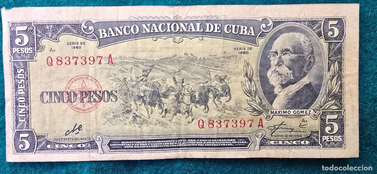 Billetes extranjeros: BILLETE 5 PESOS (1960) CUBA - FIRMADO POR EL CHE GUEVARA - BANCO NACIONAL DE CUBA