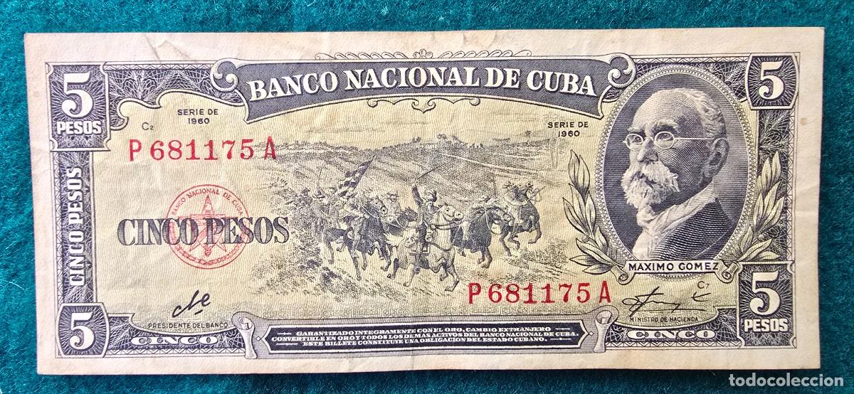 Billetes extranjeros: BILLETE 5 PESOS (1960) CUBA - FIRMADO POR EL CHE GUEVARA - BANCO NACIONAL DE CUBA