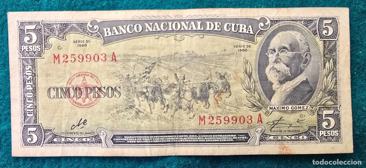 Billetes extranjeros: BILLETE 5 PESOS (1960) CUBA - FIRMADO POR EL CHE GUEVARA - BANCO NACIONAL DE CUBA