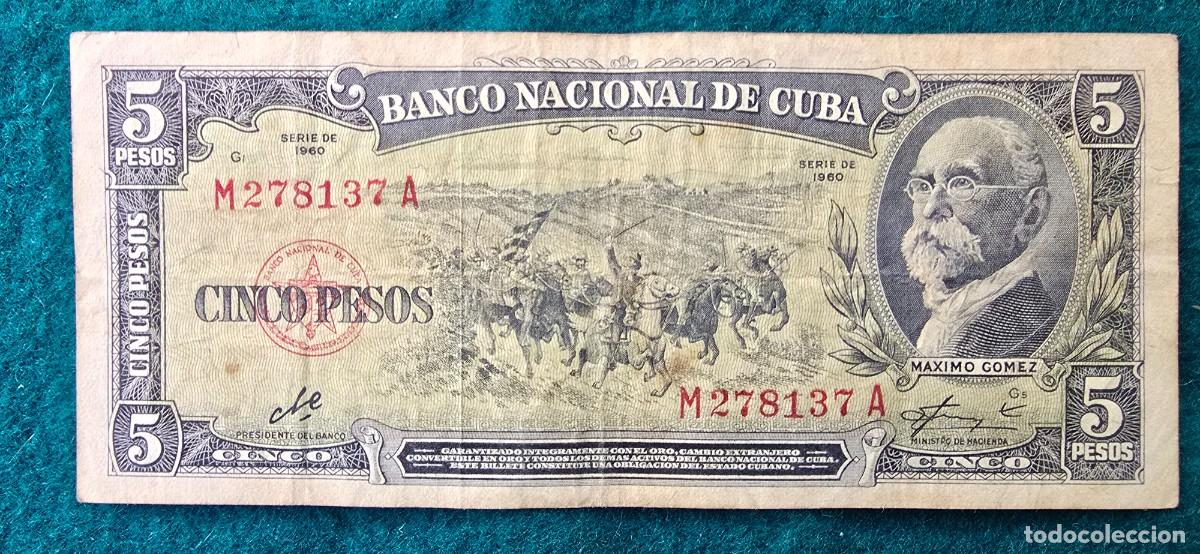 Billetes extranjeros: BILLETE 5 PESOS (1960) CUBA - FIRMADO POR EL CHE GUEVARA - BANCO NACIONAL DE CUBA