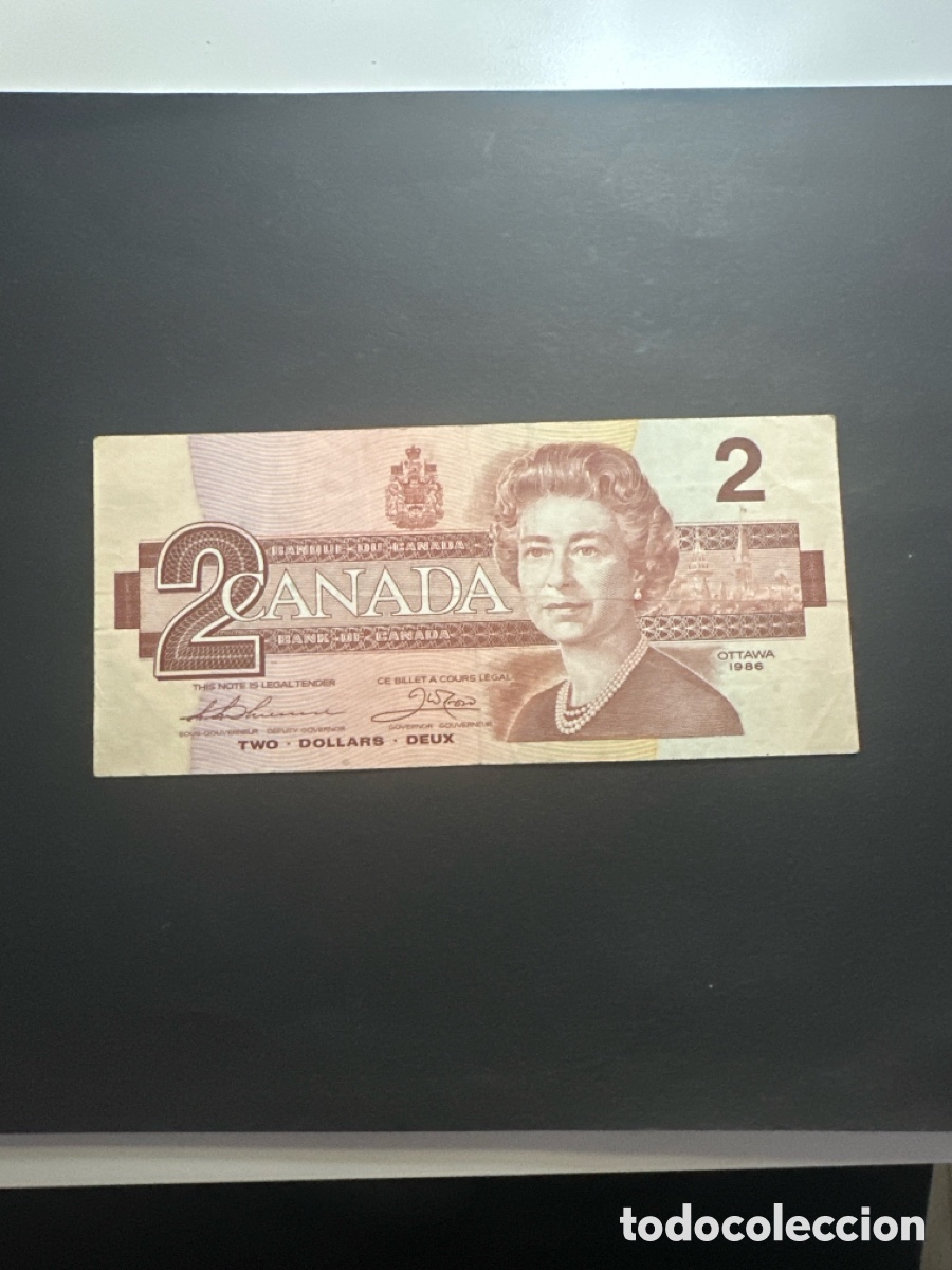 Billetes extranjeros: Billete de Canad&aacute; de 2 dollars a&ntilde;o 1986