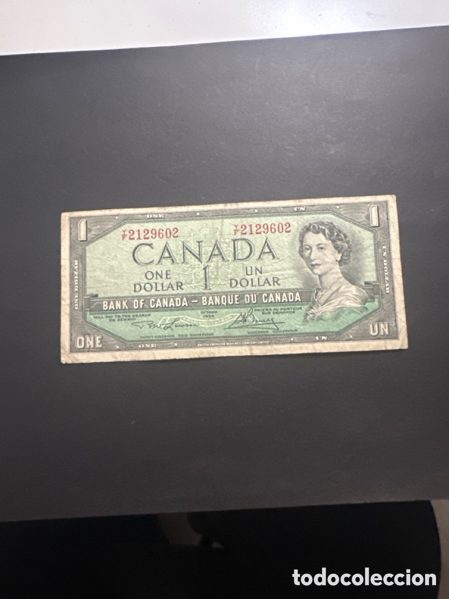Billetes extranjeros: Billete de Canad&aacute; de 1 dollar 1954 lawson