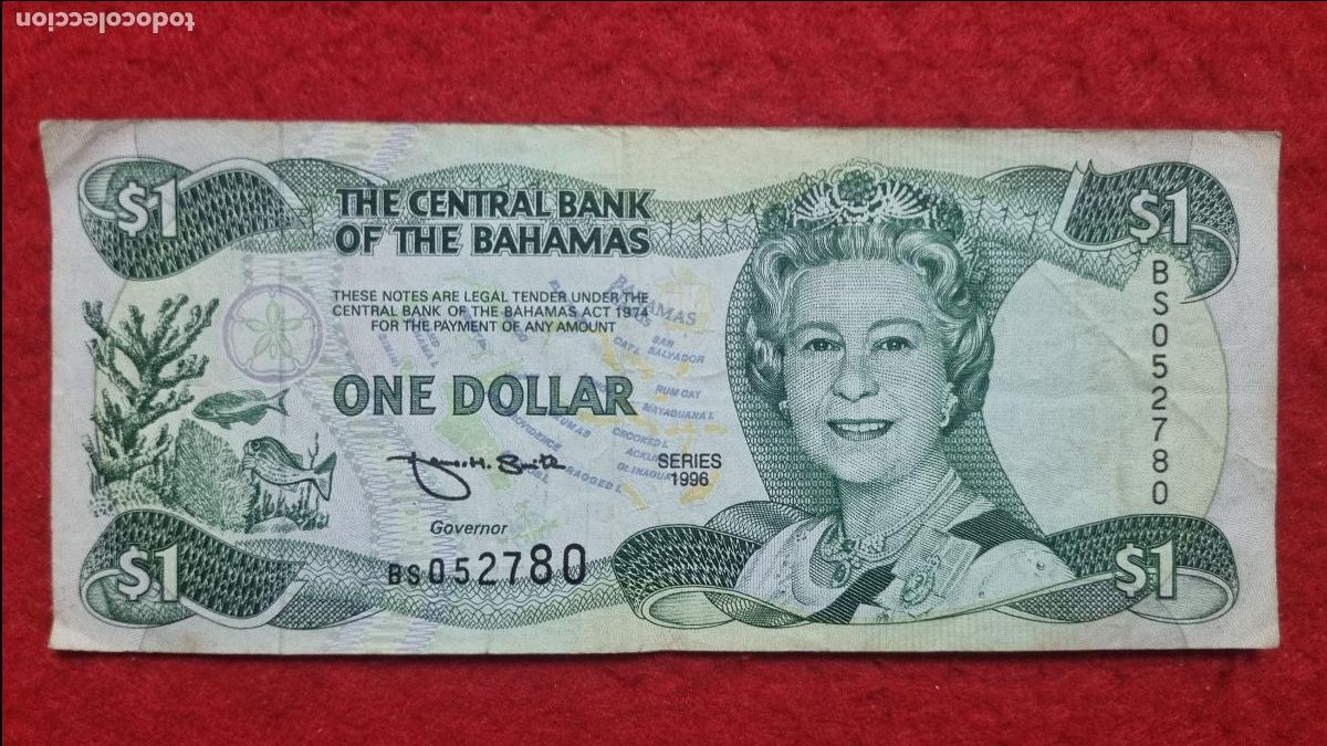 Banconote internazionali: Q7 BILLETE BAHAMAS 1 DOLLAR DOLAR 1996 MBC+ ORIGINAL