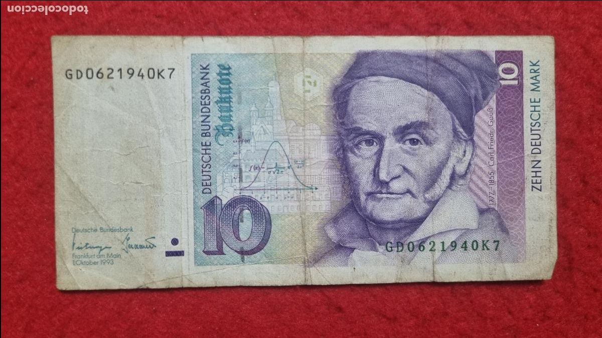 Banconote internazionali: Q7 BILLETE 10 MARCOS ALEMANIA 1993 MBC ORIGINAL