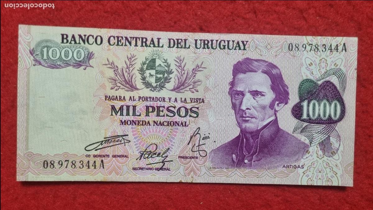 Billetes extranjeros: Q7 BILLETE URUGUAY 1000 PESOS MBC+ ORIGINAL