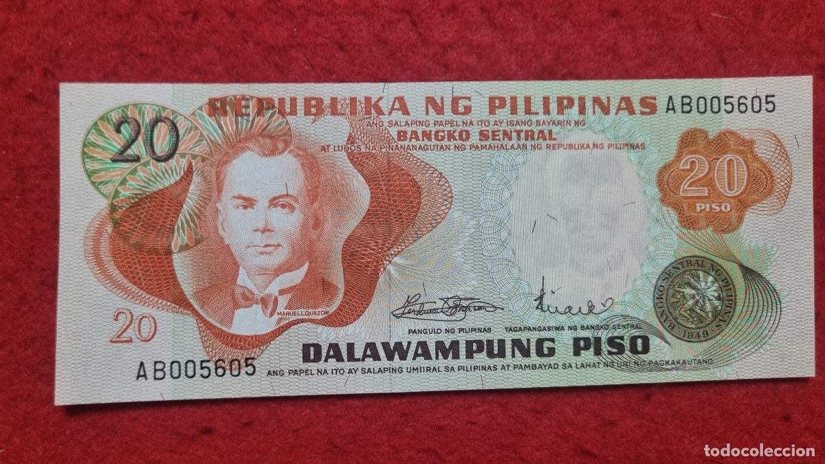 Billetes extranjeros: Q6 BILLETE FILIPINAS 20 PISO SIN CIRCULAR ORIGINAL