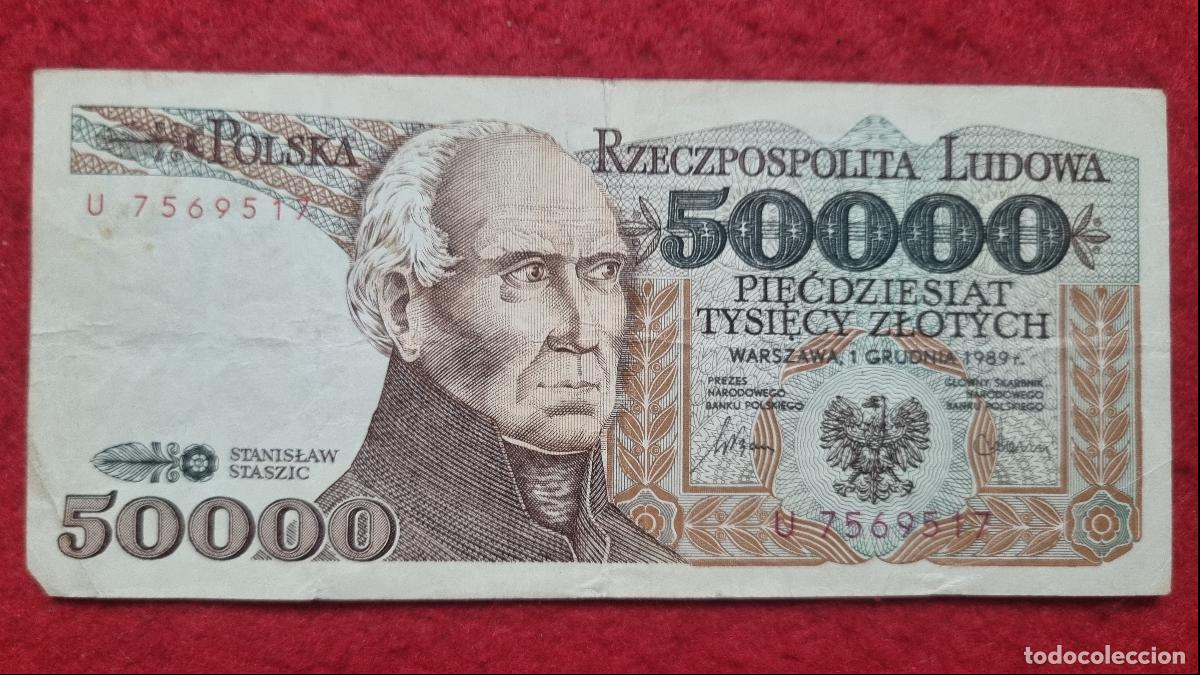Billetes extranjeros: Q6 BILLETE POLONIA 50000 ZLOTYCH 1989 ORIGINAL