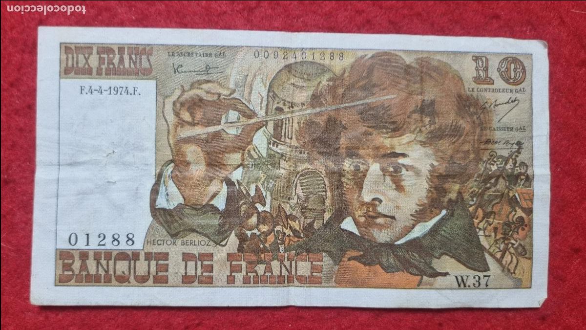 Billetes extranjeros: Q6 BILLETE FRANCIA 10 FRANCOS 1974 MBC- ORIGINAL