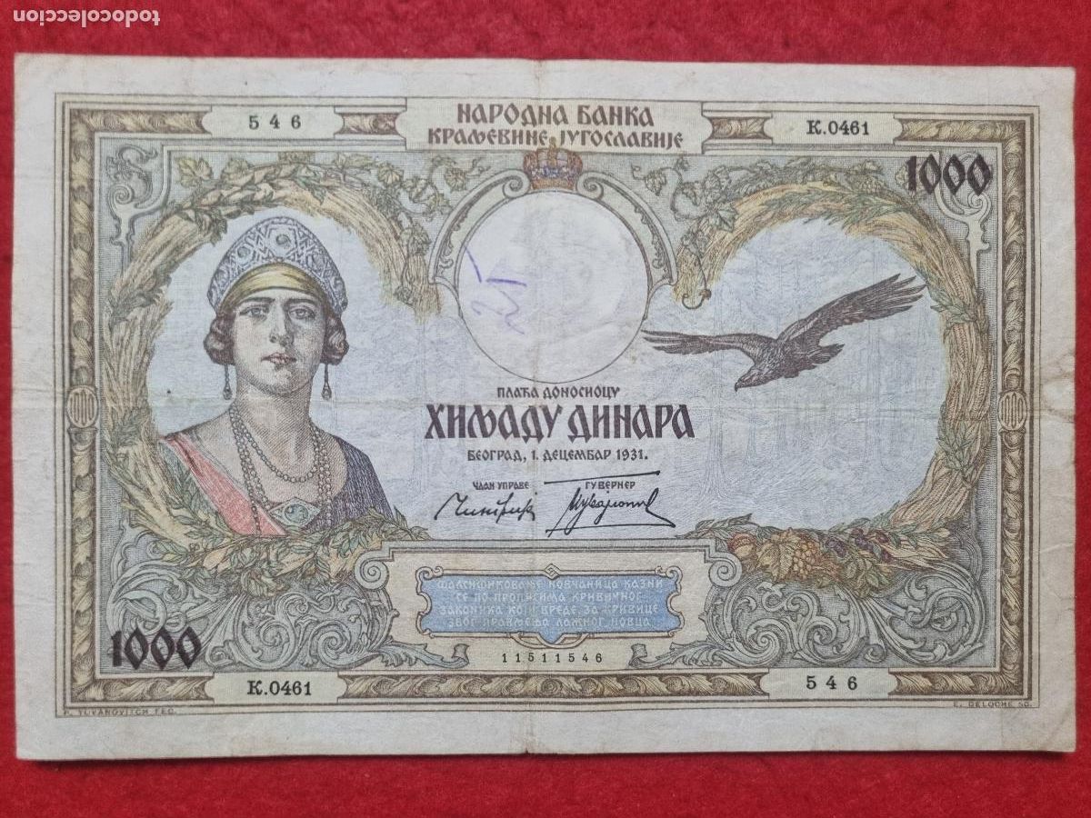 Billetes extranjeros: Q8 BILLETE YUGOSLAVIA 1000 DINARA 1931 MBC ORIGINAL