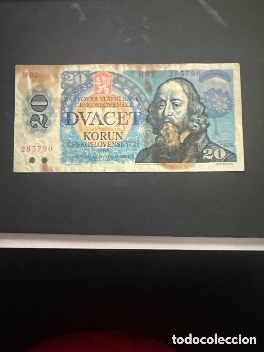 Billetes extranjeros: Billete de Checoslovaquia de 20 coronas 1988