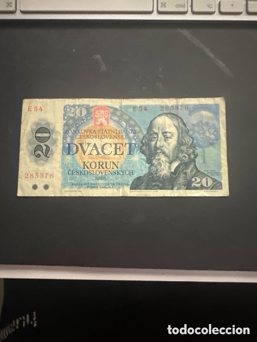 Billetes extranjeros: Billete de Checoslovaquia 20 coronas 1988