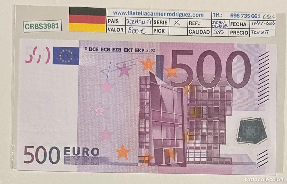 Billetes extranjeros: CRBS3981 BILLETE 500 EUROS ALEMANIA SERIE X NOV 2003 SIN CIRCULAR