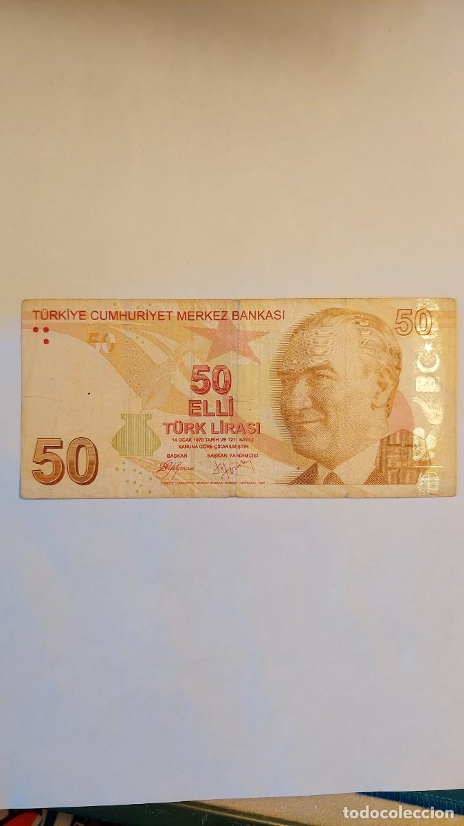 Billetes extranjeros: Billete de 50 Lira Turca (2009)