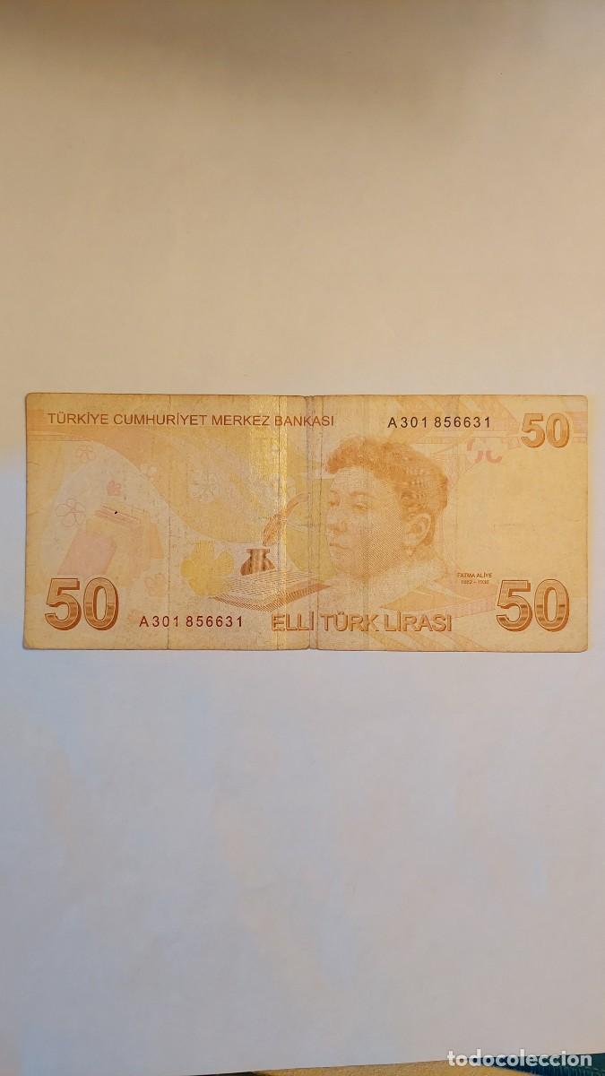Billetes extranjeros: Billete de 50 Lira Turca (2009) - Foto 2