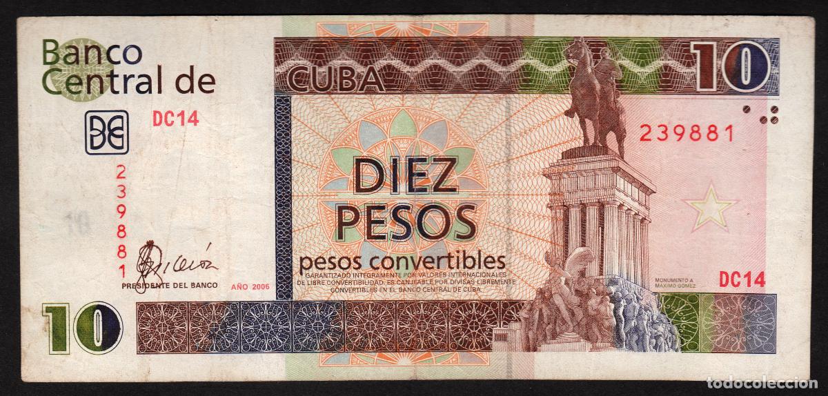 Notas Internacionais: CUBA. 10 pesos convertibles 2006.